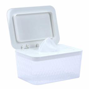 img 4 attached to Seal-Designed Wipes Dispenser Holder For Bathroom - Keeps Your Wipes Fresh, Dust-Proof & Non-Slip - Hswt Wipes Case Box (6.7"X 4.7"X3.35")