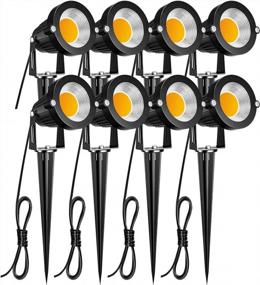 img 4 attached to Enhance Your Outdoor Space With ZUCKEO Low Voltage Landscape Lights - 8 Pack LED Spotlights With Stakes For Garden Pathways, Walls, Trees And More!