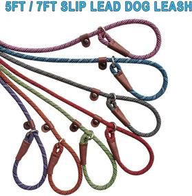 img 2 attached to 🐕 YUCFOREN 5FT/7FT Slip Lead Dog Leash, Long-Lasting Nylon Rope Training Leash for Small to Medium Dogs