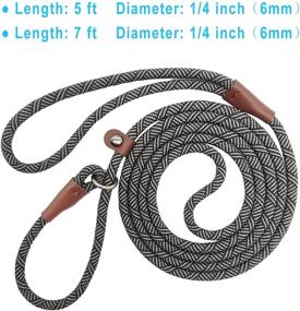 img 1 attached to 🐕 YUCFOREN 5FT/7FT Slip Lead Dog Leash, Long-Lasting Nylon Rope Training Leash for Small to Medium Dogs