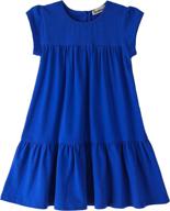 youwon girls a-line tiered swing dress - short sleeve solid color tunic for ages 2-16 logo