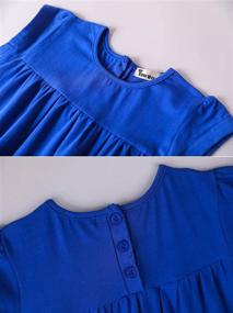 img 2 attached to Youwon Girls A-Line Tiered Swing Dress - Short Sleeve Solid Color Tunic for Ages 2-16