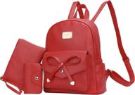 kkxiu bowknot fashion leather backpack women's handbags & wallets and fashion backpacks logo