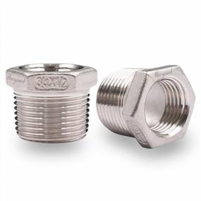 img 4 attached to Reduce Air Hose Size With Horiznext Stainless Steel Hex Bushing, NPT 3/4 To NPT 1/2 Threaded Reducing Bushing Coupling