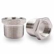 reduce air hose size with horiznext stainless steel hex bushing, npt 3/4 to npt 1/2 threaded reducing bushing coupling logo
