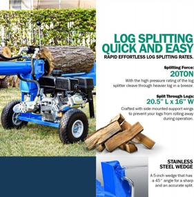 img 3 attached to 20 Ton Portable Log Splitter With Bucher Gear Pump, 7HP Engine And Horizontal Full Beam Steel Wedge For Firewood Splitting & Forestry Harvesting - Rapid Auto Return Ram System