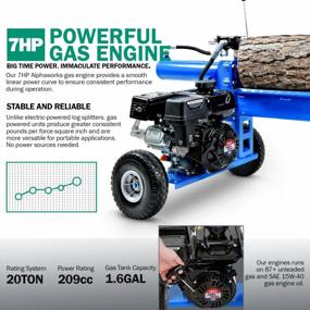 img 2 attached to 20 Ton Portable Log Splitter With Bucher Gear Pump, 7HP Engine And Horizontal Full Beam Steel Wedge For Firewood Splitting & Forestry Harvesting - Rapid Auto Return Ram System