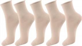 img 3 attached to Купите модные женские носки с отворотом до щиколотки и высокие хлопковые носки - 5 пар или 6 пар доступны уже сейчас