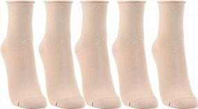 img 2 attached to Shop Trendy Women'S Roll Top Ankle High Cotton Socks - 5Pair Or 6Pair Available Now