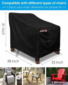 img 3 attached to Kikcoin Patio Chair Covers, Large Waterproof Outdoor Sofa Cover 35" W X 38" D X 31" H, 600D Heavy Duty With 2 Air Vents For All Weather, Patio Furniture Covers (Black)