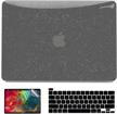 stylish glitter plastic hard shell case for macbook pro 13 inch (compatible with 2022-2016 models) with added keyboard cover and screen protector in black by anban logo