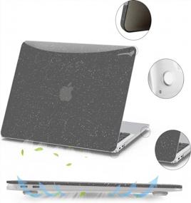 img 1 attached to Стильный блестящий пластиковый жесткий чехол для MacBook Pro 13 дюймов (совместим с моделями 2022-2016 гг.) с дополнительной крышкой клавиатуры и защитной пленкой для экрана черного цвета от Anban