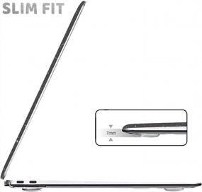 img 2 attached to Стильный блестящий пластиковый жесткий чехол для MacBook Pro 13 дюймов (совместим с моделями 2022-2016 гг.) с дополнительной крышкой клавиатуры и защитной пленкой для экрана черного цвета от Anban