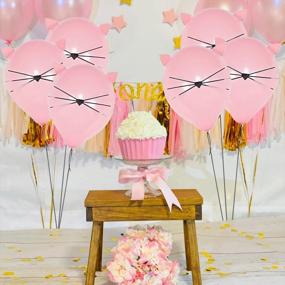 img 3 attached to Сделайте кошачью вечеринку на день рождения Purrfect с 12-дюймовыми воздушными шарами для вечеринок - большими светло-розовыми воздушными шарами DIY Kitty для тематических украшений для кошек (6 шт.)