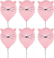 сделайте кошачью вечеринку на день рождения purrfect с 12-дюймовыми воздушными шарами для вечеринок - большими светло-розовыми воздушными шарами diy kitty для тематических украшений для кошек (6 шт.) логотип