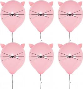 img 4 attached to Сделайте кошачью вечеринку на день рождения Purrfect с 12-дюймовыми воздушными шарами для вечеринок - большими светло-розовыми воздушными шарами DIY Kitty для тематических украшений для кошек (6 шт.)