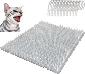 img 1 attached to RCHRK Cat Repellent Scat Mat 8 Pack: Clear Pet Deterrent Mats for Cats and Dogs, Indoor and Outdoor Use, Furniture, Plant, Counter, and Garden Barrier with Spikes