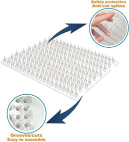 img 3 attached to RCHRK Cat Repellent Scat Mat 8 Pack: Clear Pet Deterrent Mats for Cats and Dogs, Indoor and Outdoor Use, Furniture, Plant, Counter, and Garden Barrier with Spikes