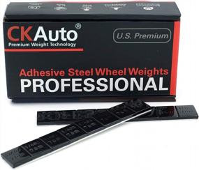 img 4 attached to CKAuto Веса для колес, 0,25 унции чёрные клейкие наклейки низкого профиля для автомобилей, грузовиков, внедорожников, мотоциклов, 60 унций/коробка, производство в США OEM (240 штук) EasyPeel лента.
