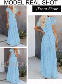 img 2 attached to Elegant Boho Floral Lace V Neck Maxi Dress For Women - Perfect For Weddings & Cocktail Parties!
