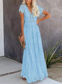 img 1 attached to Elegant Boho Floral Lace V Neck Maxi Dress For Women - Perfect For Weddings & Cocktail Parties!