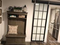 img 1 attached to 🚪 DIYHD TSD01 30x80" Sliding Barn Door with Black Frame and Clear Tempered Glass Panel - Prehung Assembled Glass Door Slab review by Marcus Hussain