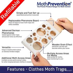 img 3 attached to 🦋 Highly Effective MothPrevention Clothes Closet Moth Traps - Refillable, Odor-Free & Natural 3-Pack: Protect Your Wardrobe with Moth Pheromone Traps