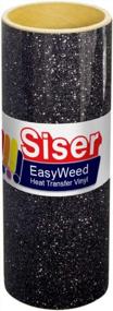 img 1 attached to ✨ SISER GLITTER Heat Transfer Vinyl (Tshirt HTV) 20" x 12" - BLACK: Shimmer with Style for Tshirt Designs!