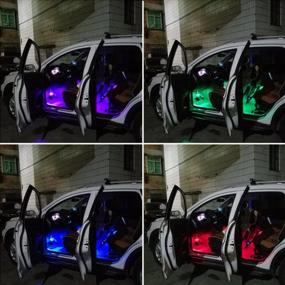 img 3 attached to Transform Your Car'S Interior With 4 Pack T10 RGB LED Bulb Featuring 16 Colors And Remote Control