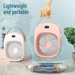 img 3 attached to 🌀 BNT Portable Air Conditioner Fan, Evaporative Cooler with 3 Wind Speeds & 2 Misting Levels, Humidifier, Night Light, Rechargeable Battery - Personal Air Cooler for Home, Office, Outdoor - White