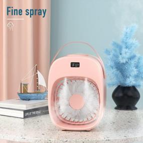 img 2 attached to 🌀 BNT Portable Air Conditioner Fan, Evaporative Cooler with 3 Wind Speeds & 2 Misting Levels, Humidifier, Night Light, Rechargeable Battery - Personal Air Cooler for Home, Office, Outdoor - White