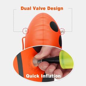 img 1 attached to HeySplash Swim Buoy Float, Open Water Swim Buoy Flotation Device Swim Safety Float For Swimmers Triathletes Kayakers Snorkelers, Highly Visible Inflatable Buoy For Swimming Training - Orange