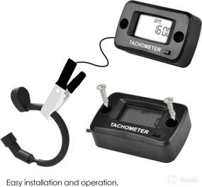 img 1 attached to 🚲 Waterproof Jayron LCD Digital Gasoline Inductive Tachometer Hour Meter Gauge for Motorcycle, Motocross, Lawn Mower, Snowblower, Generator, Scooter, Chainsaw