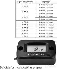 img 2 attached to 🚲 Waterproof Jayron LCD Digital Gasoline Inductive Tachometer Hour Meter Gauge for Motorcycle, Motocross, Lawn Mower, Snowblower, Generator, Scooter, Chainsaw