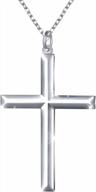 stylish and elegant alphm men's white gold plated sterling silver crucifix pendant with long necklace chain logo