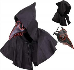 img 4 attached to Get Ready For Halloween With The Plague Doctor Bird Leather Mask And Cloak - LED Red Edition For Adults