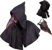 get ready for halloween with the plague doctor bird leather mask and cloak - led red edition for adults logo