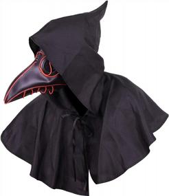 img 2 attached to Get Ready For Halloween With The Plague Doctor Bird Leather Mask And Cloak - LED Red Edition For Adults