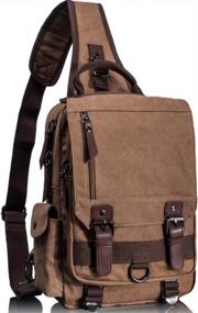 img 4 attached to Leaper Coffee Cross Body Messenger Sling Shoulder Bag - L For Men And Women