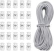 white cord locks and stretch strings set - 25 spring toggle stoppers with 10 yards of 1/8 inch cord for drawstring projects, shoelaces, clothing, backpacks, and bags logo