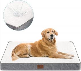 img 3 attached to Избавьтесь от болей в суставах вашей крупной собаки с лежанкой для собак TILLYOU Egg Crate Memory Foam
