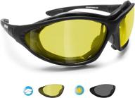 🏍️ upgraded bertoni motorcycle goggles: innovative photochromic lens, interchangeable arms & strap, model 333! enhance your motorbike experience with sunsensor riding padded glasses logo