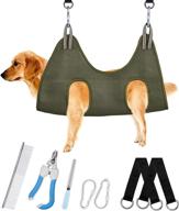 🐶 grooming sling for small dogs - hammock design for nail cutting and ear care. highly recommended by professional groomers. cwmrdc green-m-004 логотип