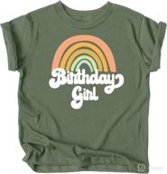 🌈 vibrant retro rainbow birthday girl shirts for baby and toddler girls birthday outfits логотип