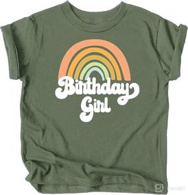 img 3 attached to 🌈 Vibrant Retro Rainbow Birthday Girl Shirts for Baby and Toddler Girls Birthday Outfits