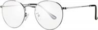 blue light blocking glasses for women men retro round metal eyeglasses frames 100% anti-blue light lens logo