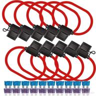 muhize heavy duty inline fuse holders - 10 pack, 12 gauge standard apr ato atc fuse holder kit (2022 new), including 40amp and 15amp standard fuses логотип