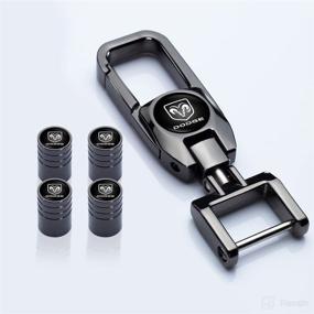 img 3 attached to Dodge Ram Charger SRT Viper Car Wheel Tire Valve Caps: Stylish Logo Decorations with Keychain Keyring