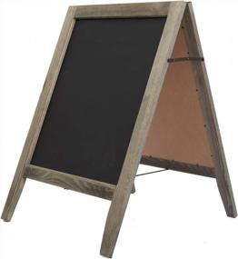 img 4 attached to Wedding-Ready Double-Sided A-Frame Chalkboard Sign With Rustic Vintage Charm/Sidewalk Sandwich Board For Outdoor Events/Sturdy Freestanding Chalk Board For Increased Visibility And Customization