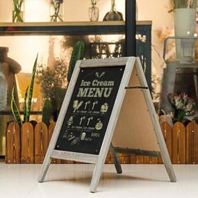 img 2 attached to Wedding-Ready Double-Sided A-Frame Chalkboard Sign With Rustic Vintage Charm/Sidewalk Sandwich Board For Outdoor Events/Sturdy Freestanding Chalk Board For Increased Visibility And Customization